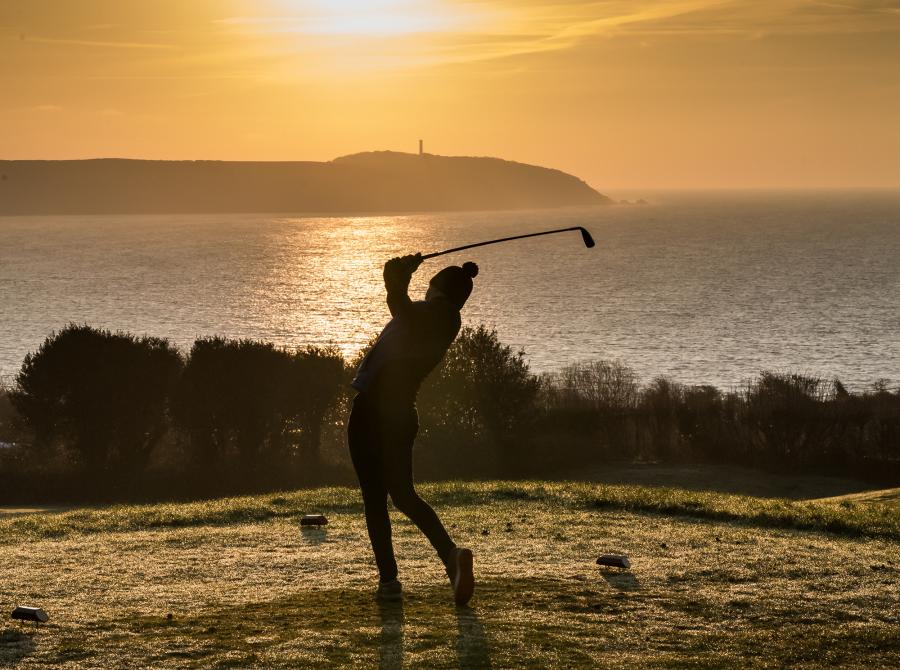 golfer sunrise gribbin in distance