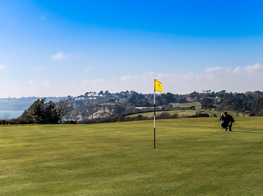 view of 6th Green back to carlyon bay golf clubhouse